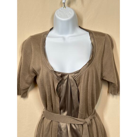 NEWYORK&CO Y2K Streetwear Fall Office Cocktail Faux 2pc Silk Shirt w Cardigan XS - Picture 2 of 16